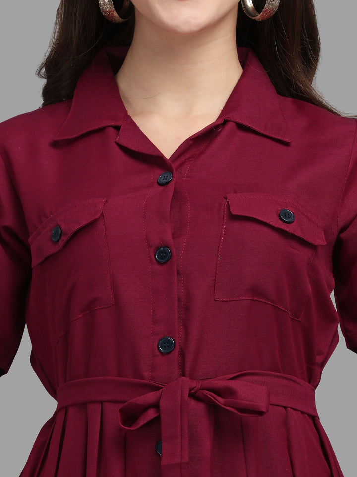 SOLID COLOURED SHIRT DRESS-RAMA