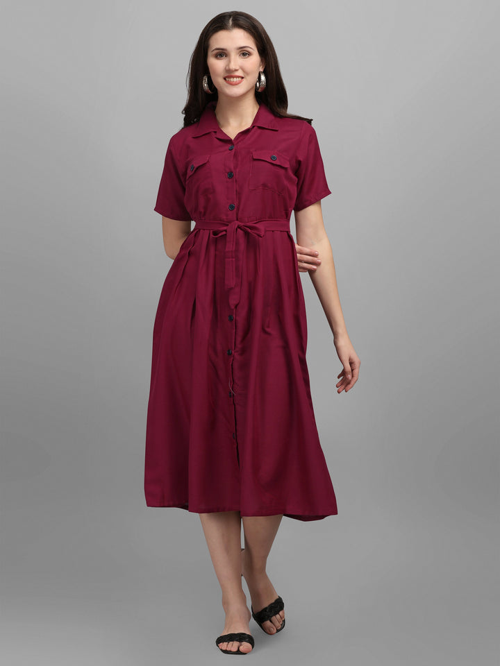 SOLID COLOURED SHIRT DRESS-RAMA