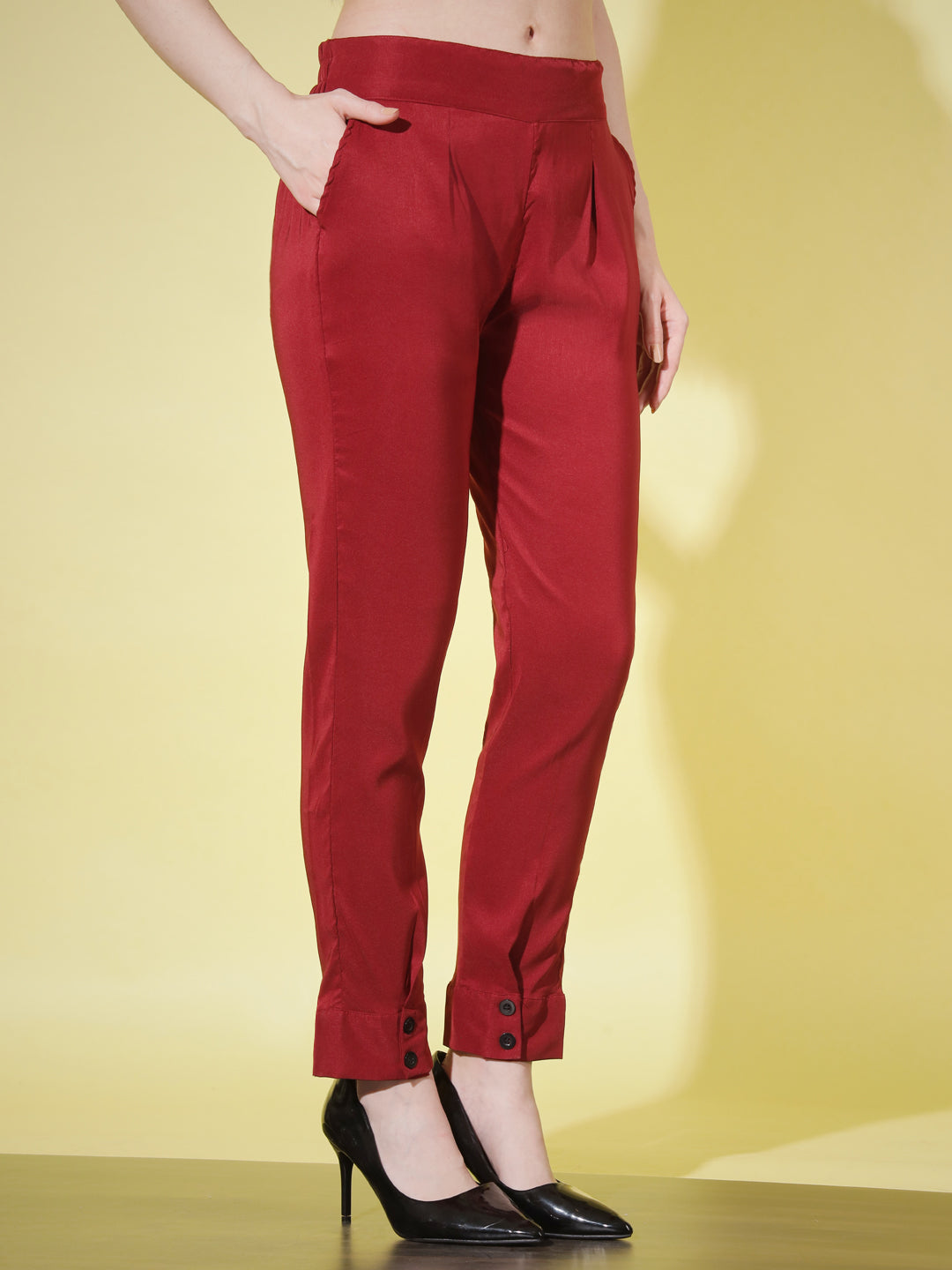 WOMEN SOLID PANT VINTAGE - PISTA