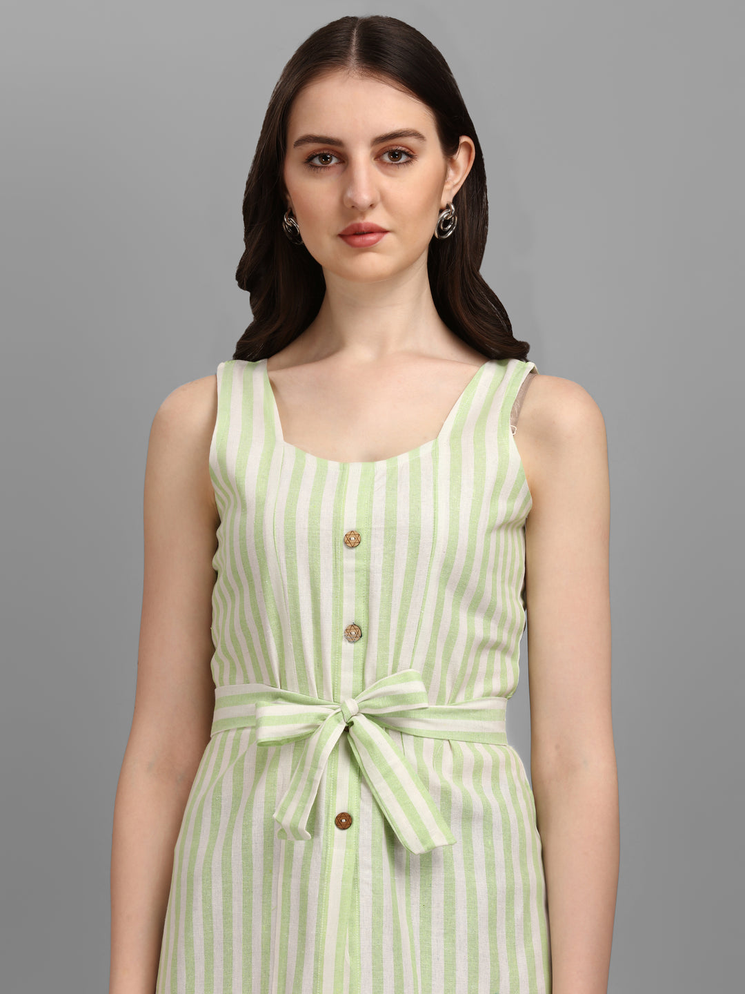 STRIPED COTTON TOP-AQUA GREEN