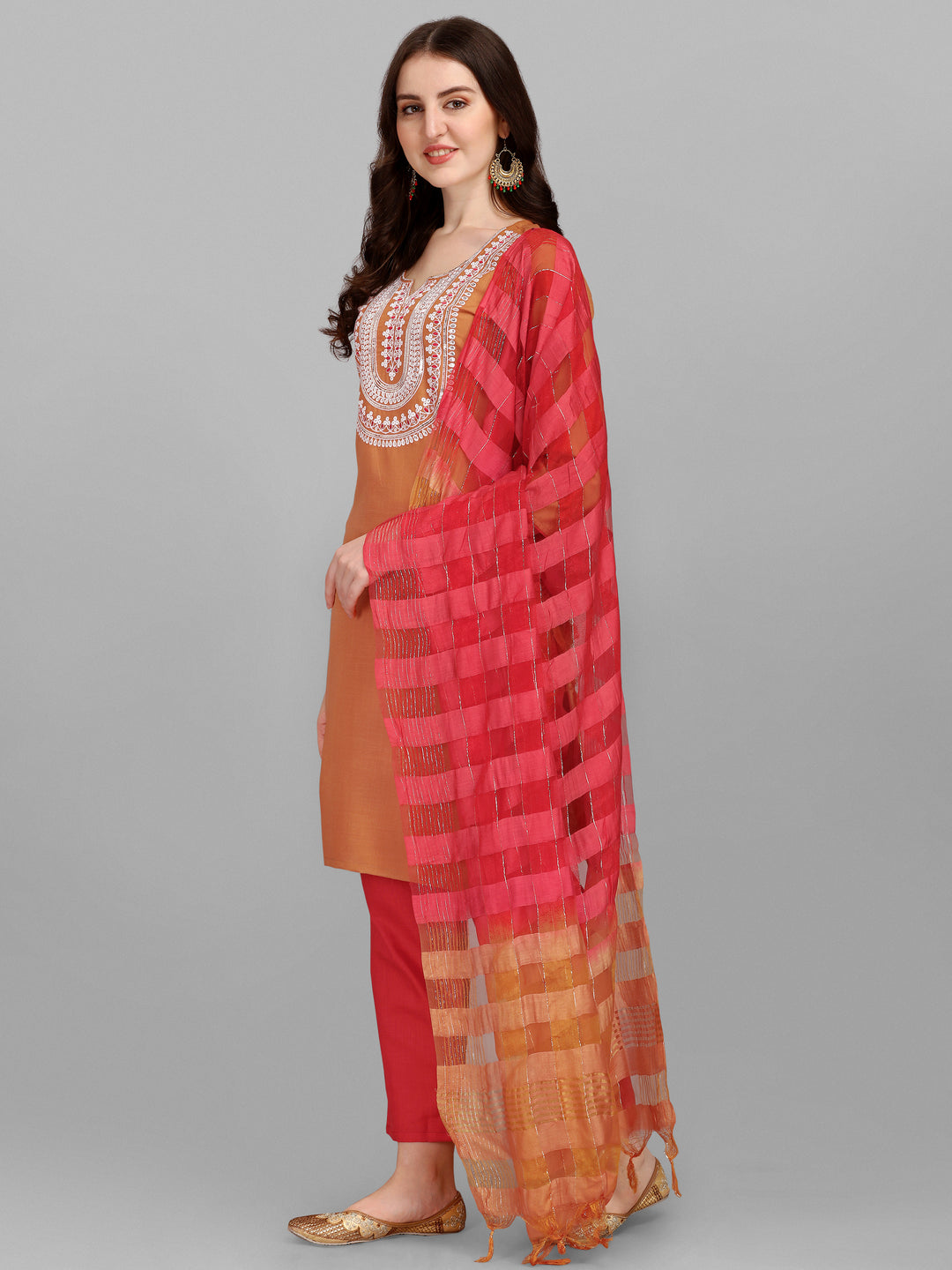 Embroidery Kurti Pant Dupatta Set