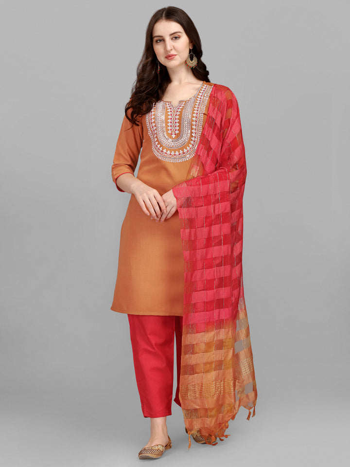 Embroidery Kurti Pant Dupatta Set