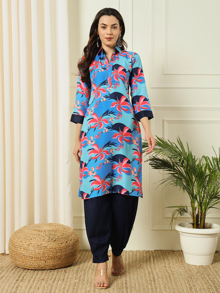 PRINTED COLLAR NECK CO-ORDS SET