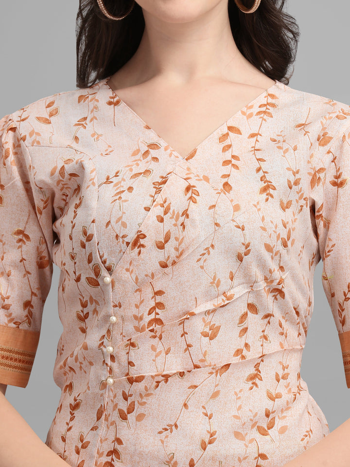 FLORAT PRINTED CLOTHING SET -ORANGE