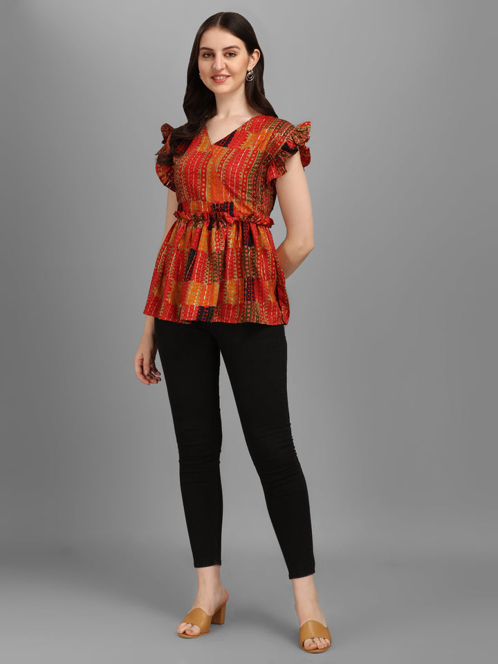 REYON FABRIC TOP-RED