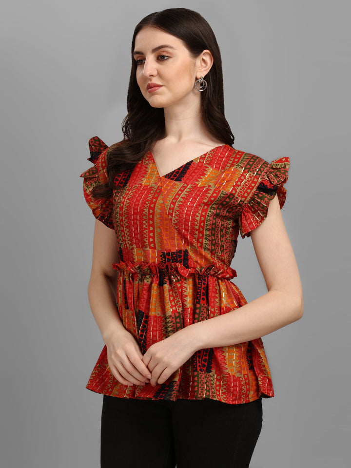 REYON FABRIC TOP-RED