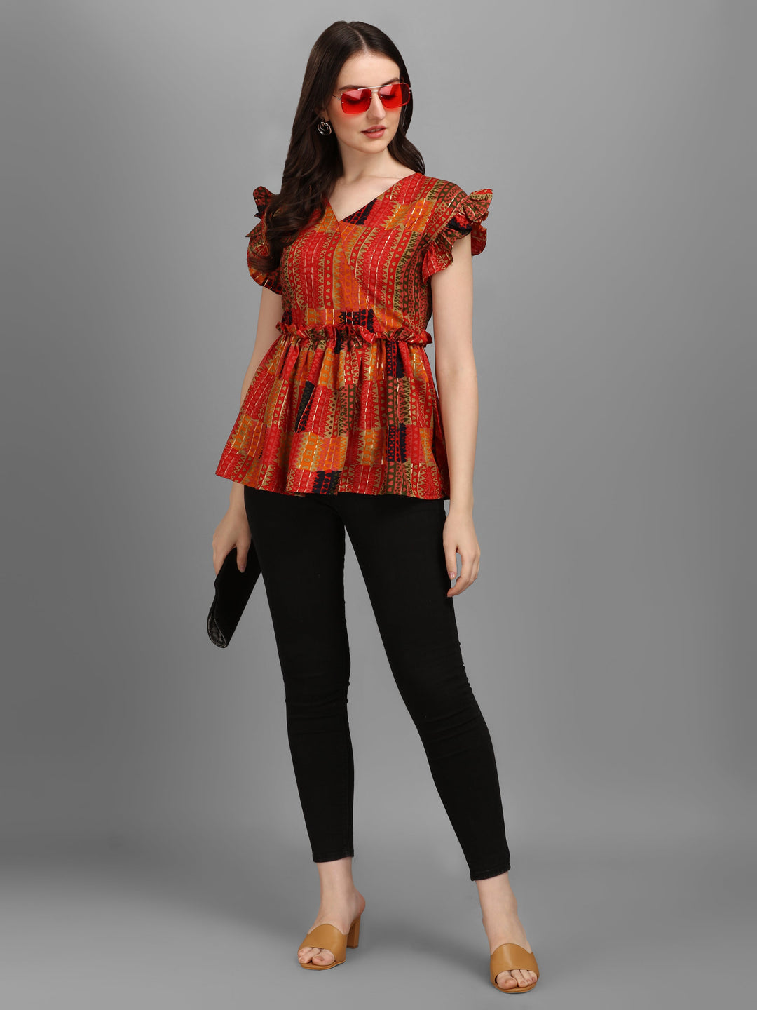 REYON FABRIC TOP-RED