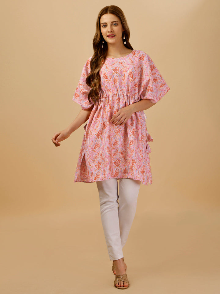 FLORAL KAFTAN - PEACH