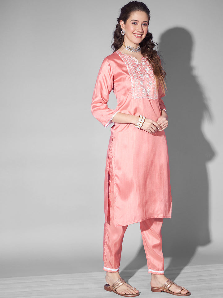 SILK BLEND KURTA PANT DUPATTA SET