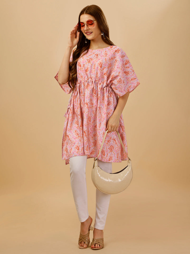 FLORAL KAFTAN - PEACH