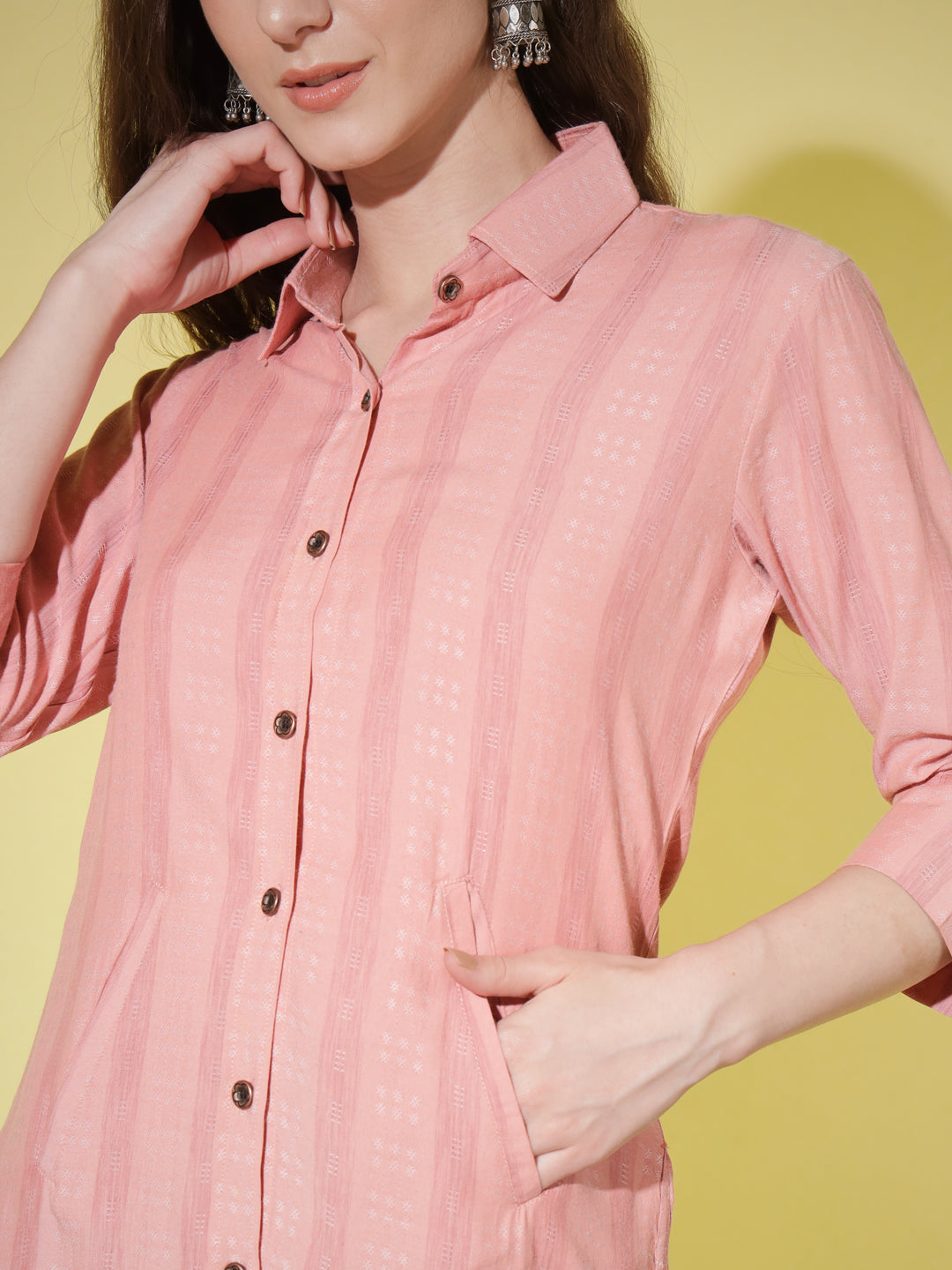 STRIPE SHIRT-PINK