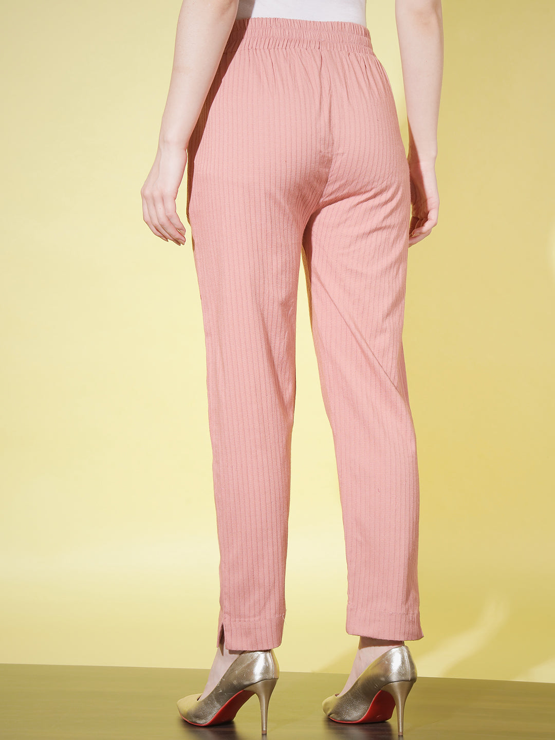 SOLID STRIPE PANT-RED