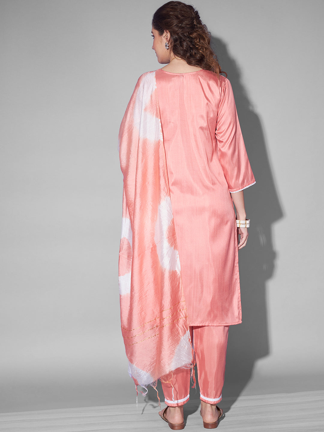 SILK BLEND KURTA PANT DUPATTA SET