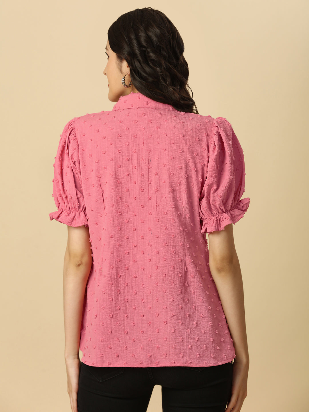 EMBELLISHED STRETCHABLE SHIRT - PINK