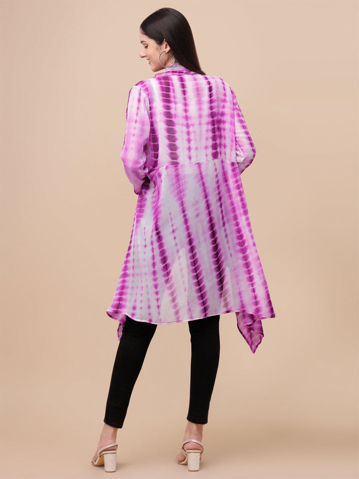 ELEGANT SHRUG WITH SHIBORI PRINT - PINK