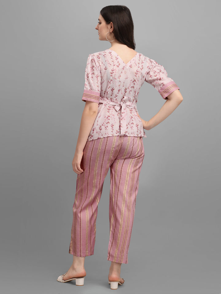 FLORAT PRINTED CLOTHING SET -PINK