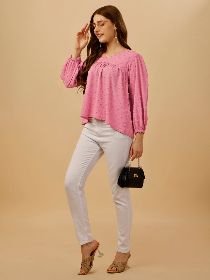 PASTEL EMBELLISHED TOP-PINK