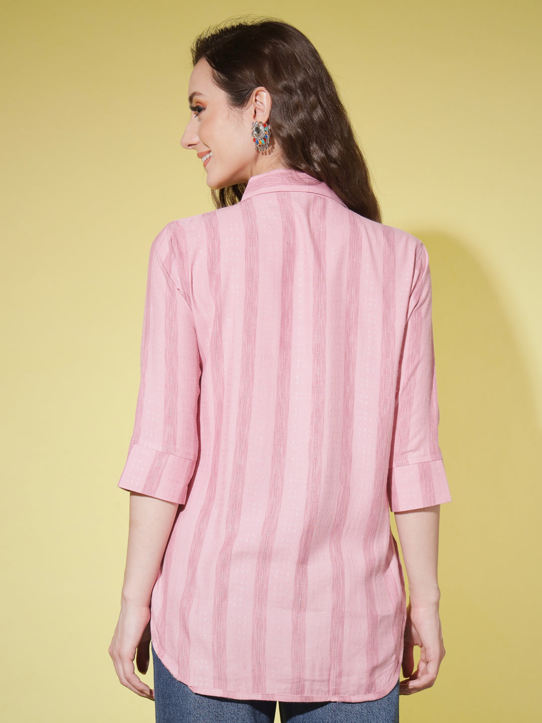 STRIPE SHIRT-PEACH