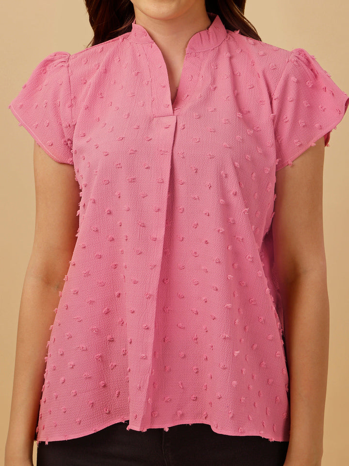 SHORT SLEEVE PASTEL TOP - PINK