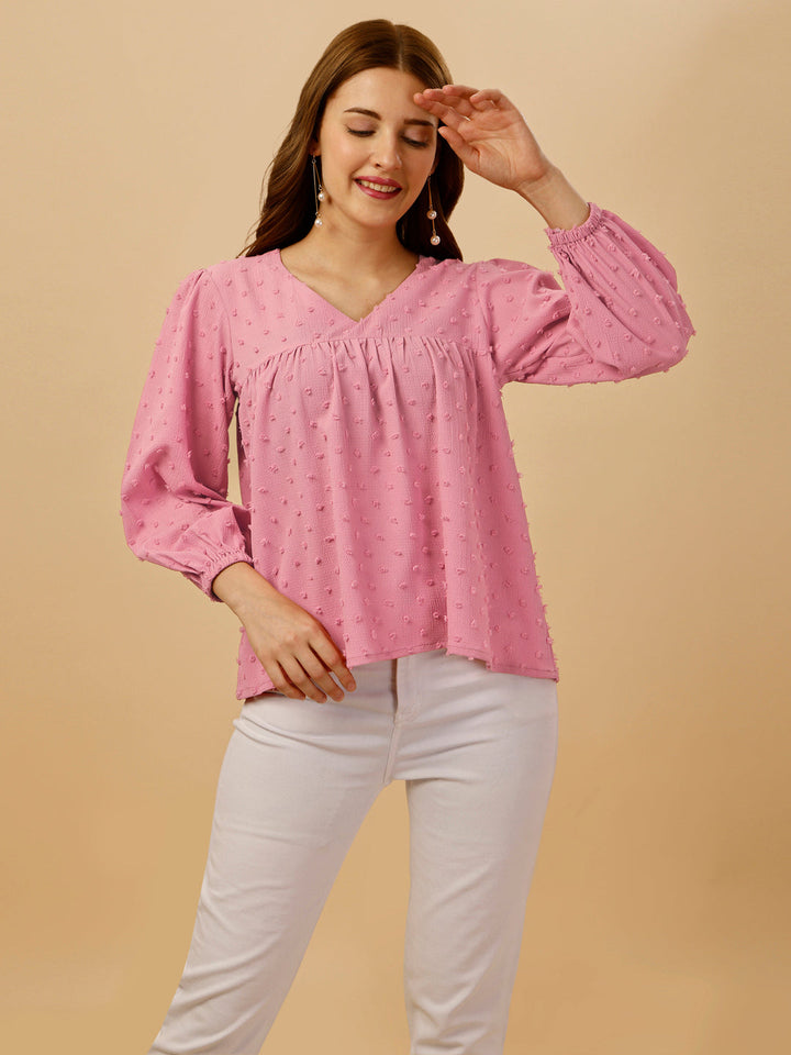 PASTEL EMBELLISHED TOP-PINK