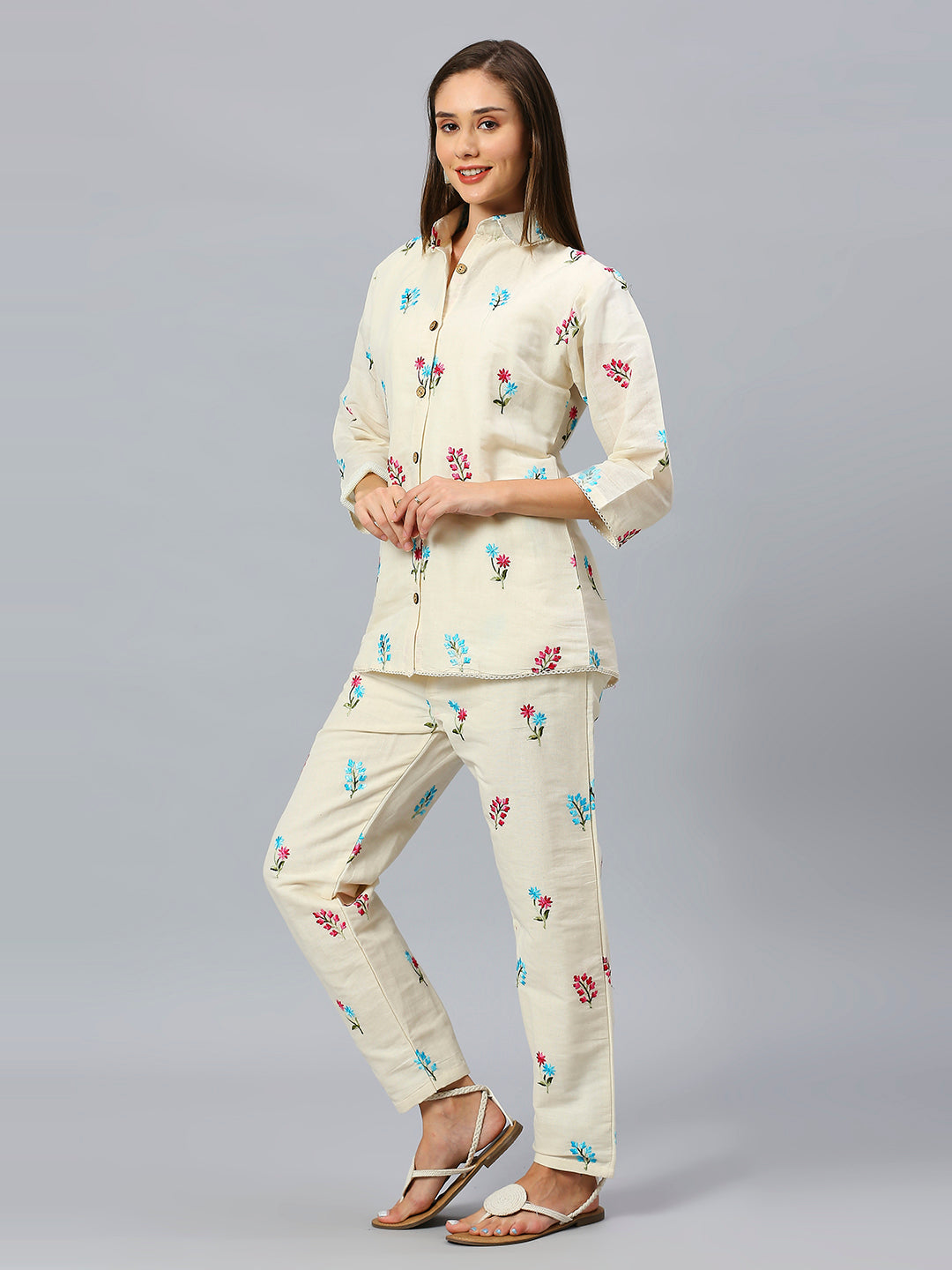 FLORAL EMBROIDERY CO-ORDS SET