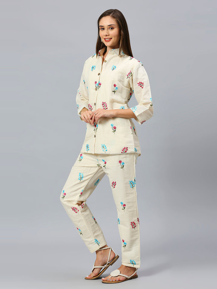 FLORAL EMBROIDERY CO-ORDS SET