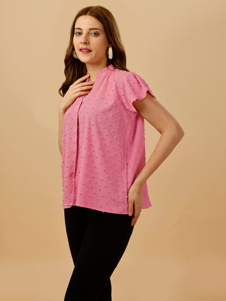 SHORT SLEEVE PASTEL TOP - PINK