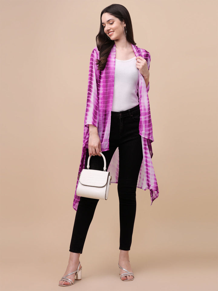 ELEGANT SHRUG WITH SHIBORI PRINT - PINK