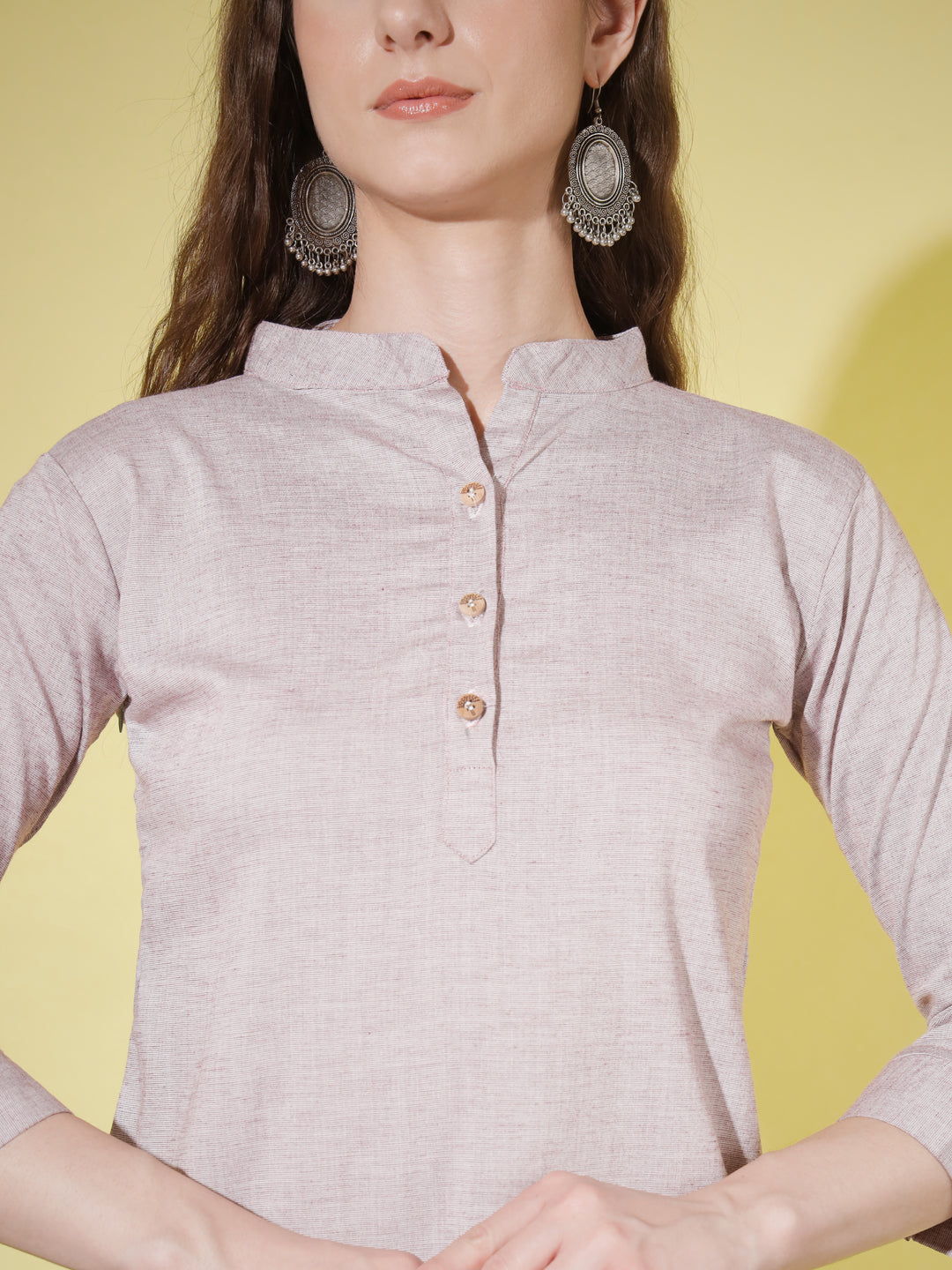 SOLID TRENDY TOP-GREY