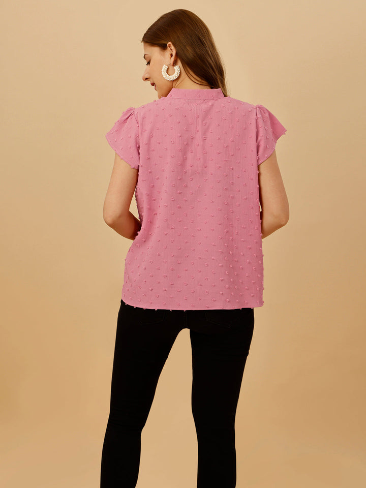 SHORT SLEEVE PASTEL TOP - PINK