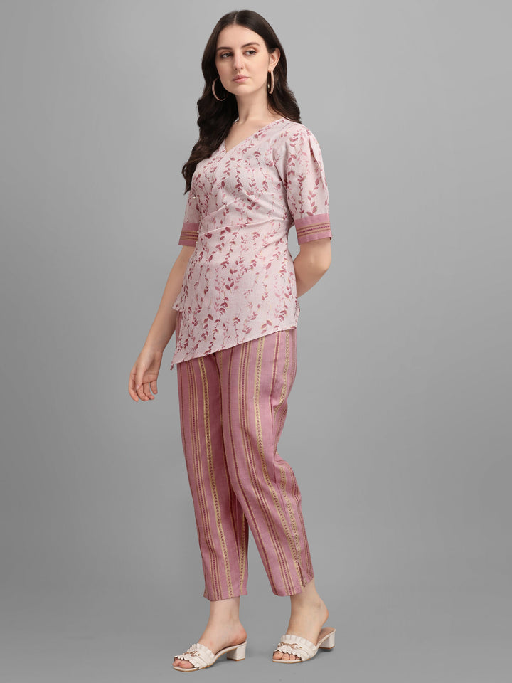 FLORAT PRINTED CLOTHING SET -PINK