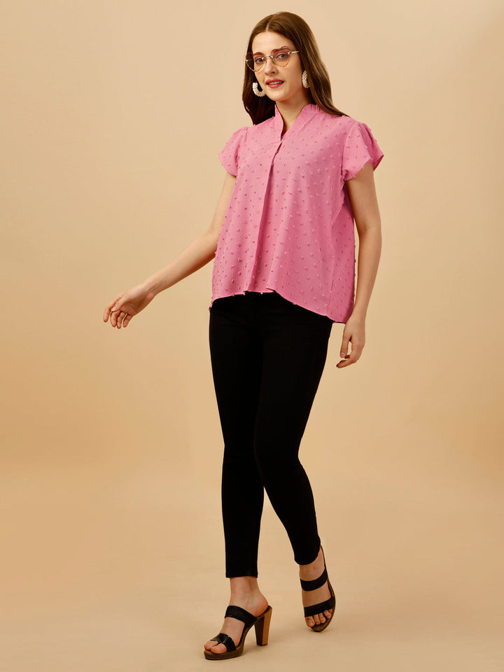 SHORT SLEEVE PASTEL TOP - PINK