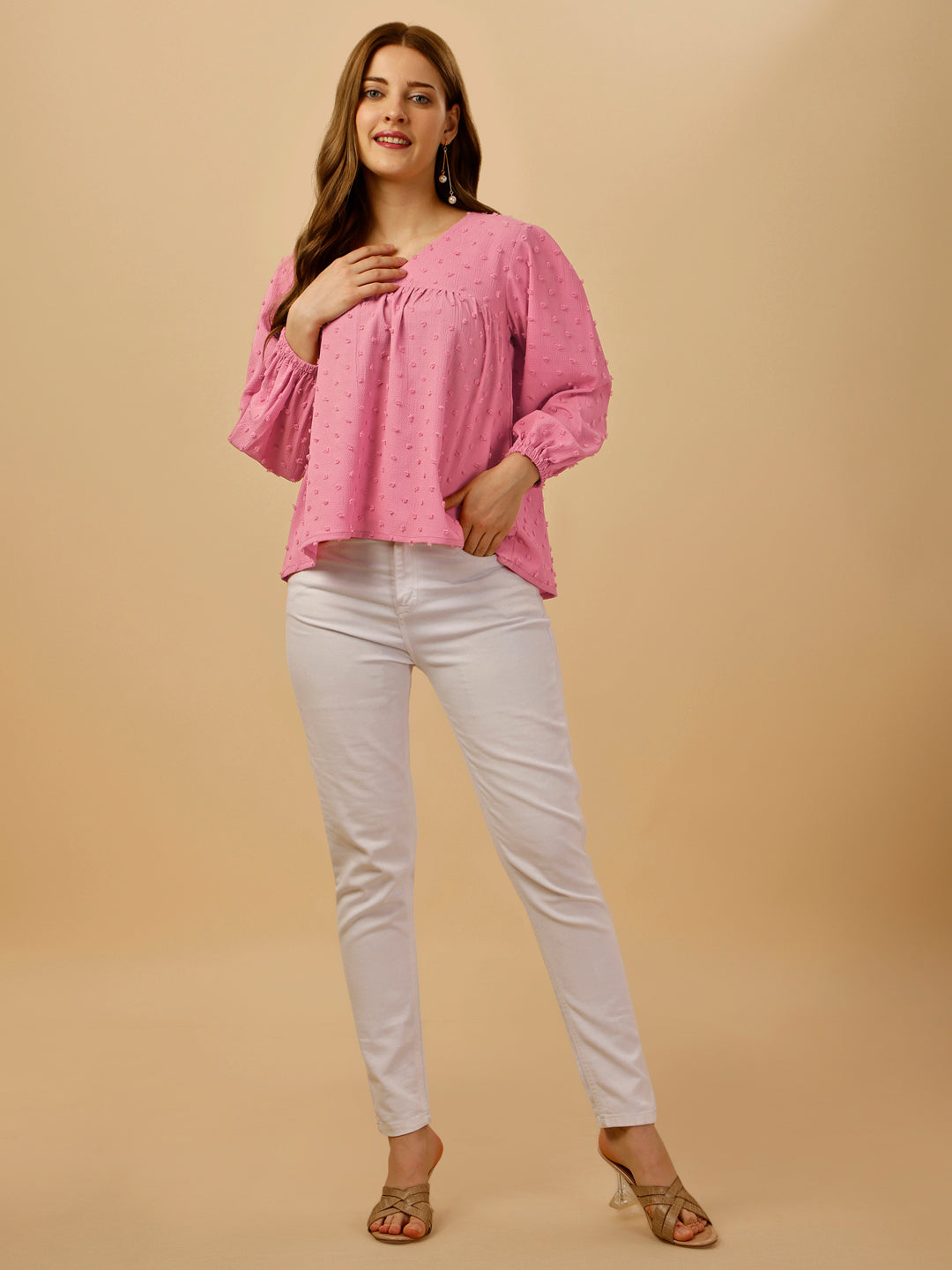 PASTEL EMBELLISHED TOP-PINK