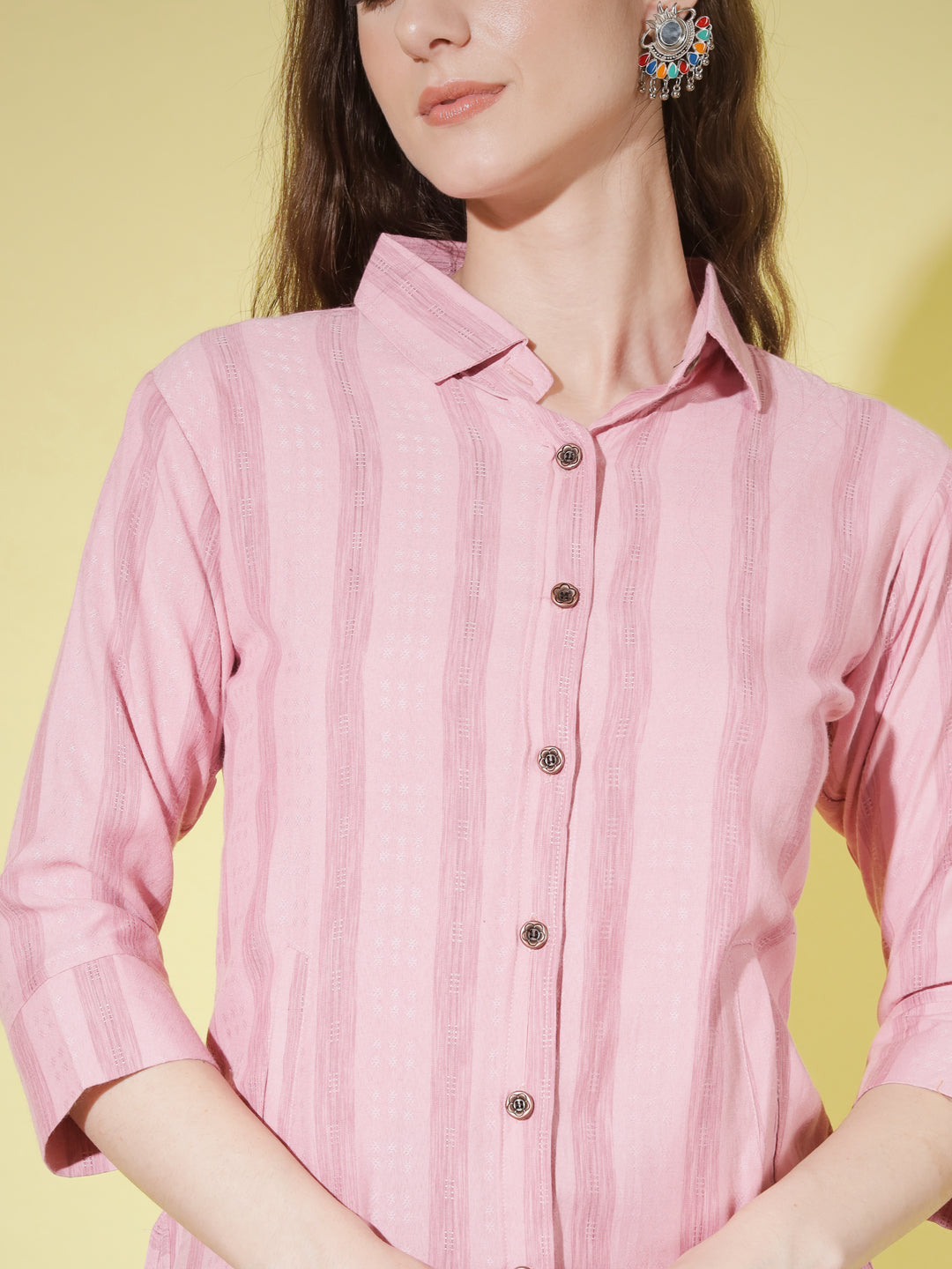 STRIPE SHIRT-PINK