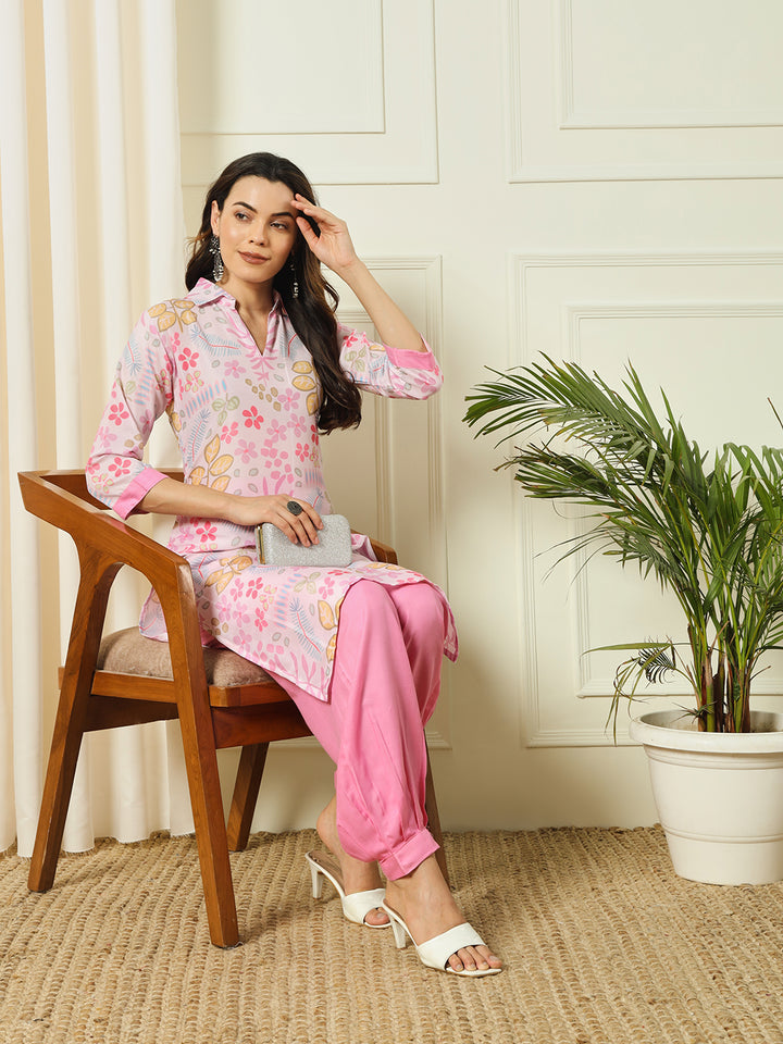 PRINTED KURTI HERAM PANT SET