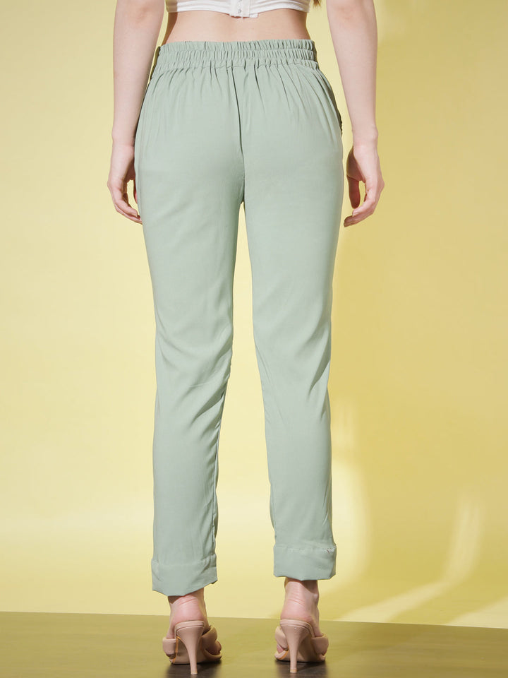 WOMEN SOLID PANT VINTAGE - PEACH