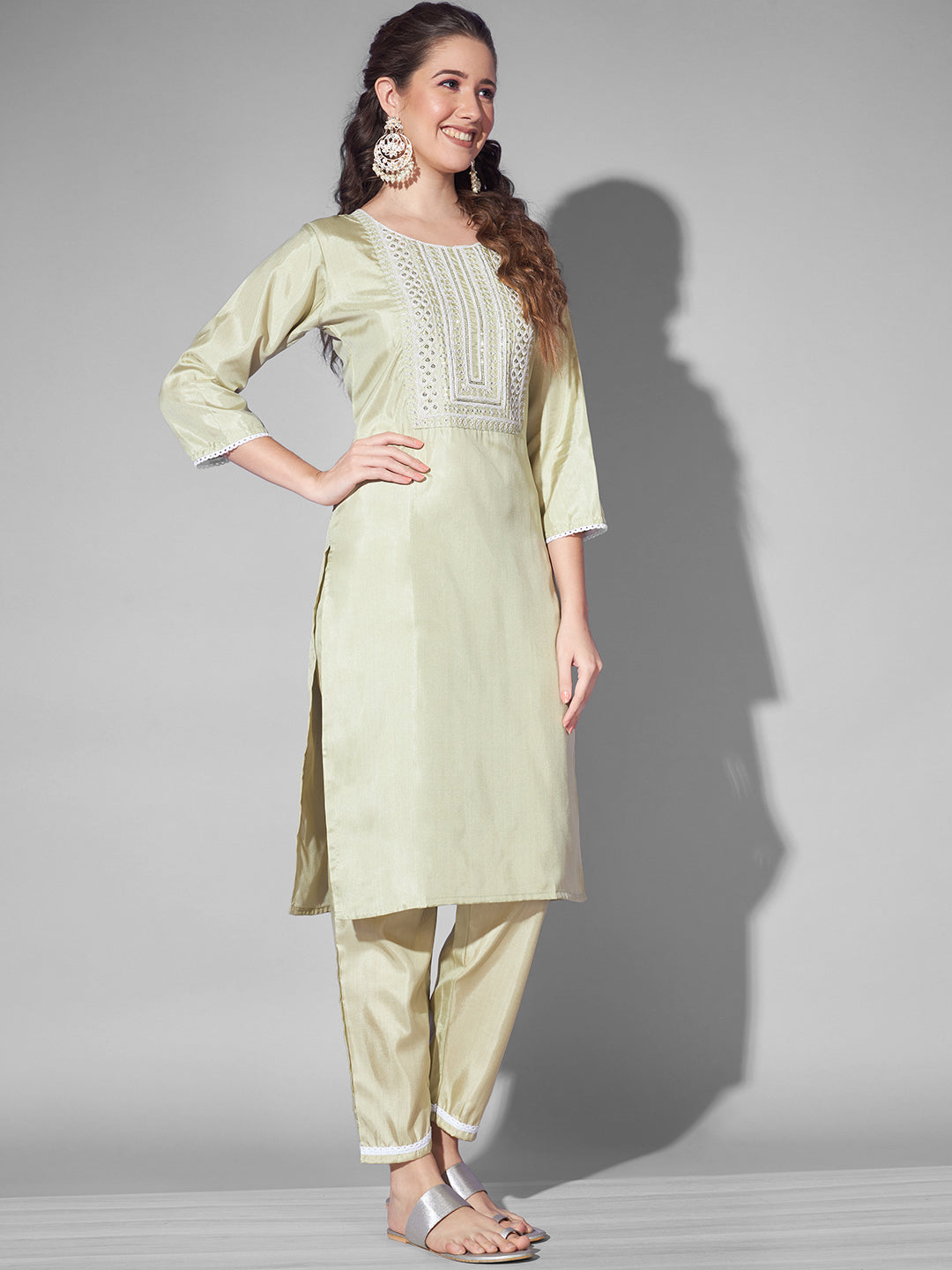 SILK BLEND KURTA PANT DUPATTA SET