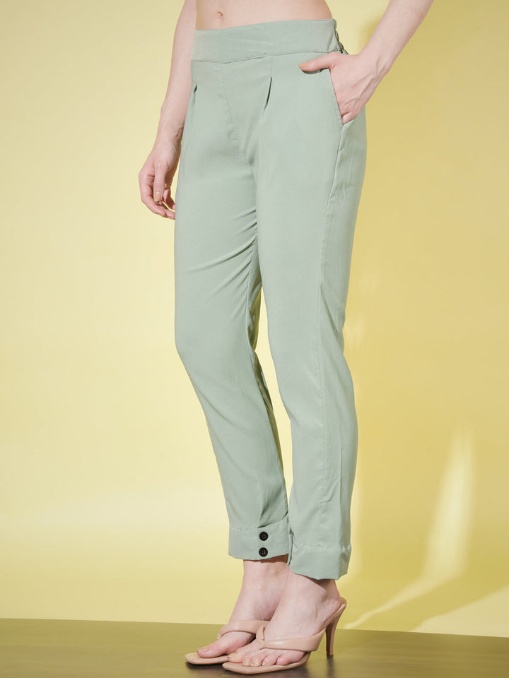 WOMEN SOLID PANT VINTAGE - PEACH