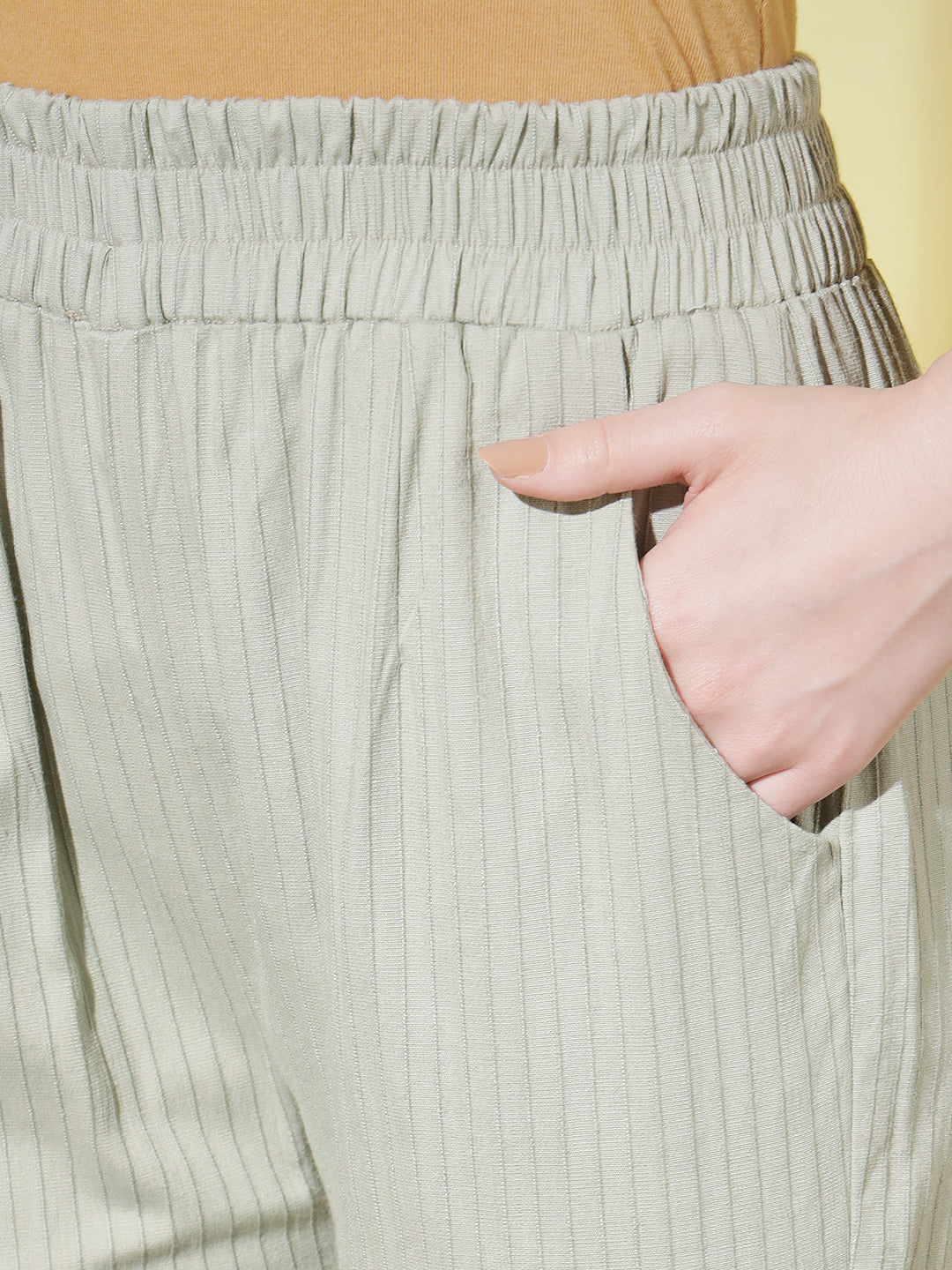 SOLID STRIPE PANT-PEACH