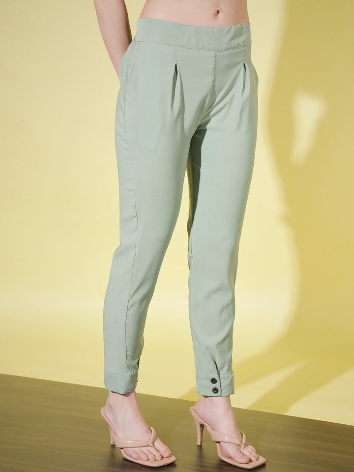 WOMEN SOLID PANT VINTAGE - GREY