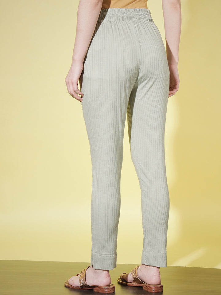 SOLID STRIPE PANT - BLACK