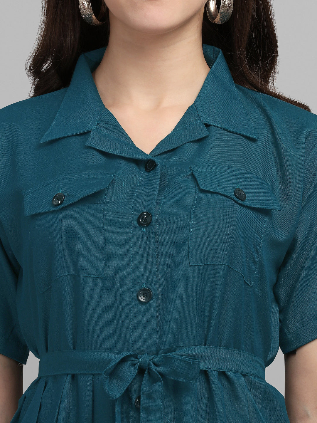 SOLID COLOURED SHIRT DRESS-RAMA