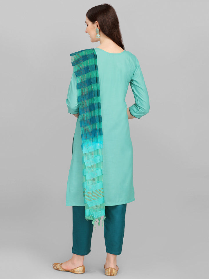 Embroidery Kurti Pant Dupatta Set