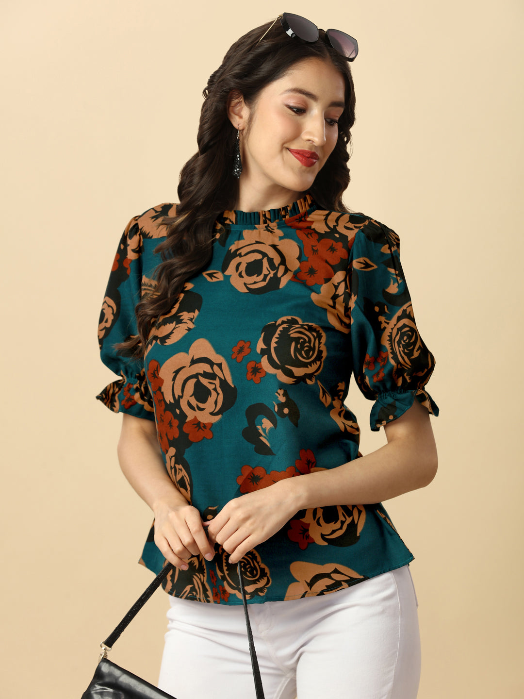 FLORAL ELEGANT DARK TOP