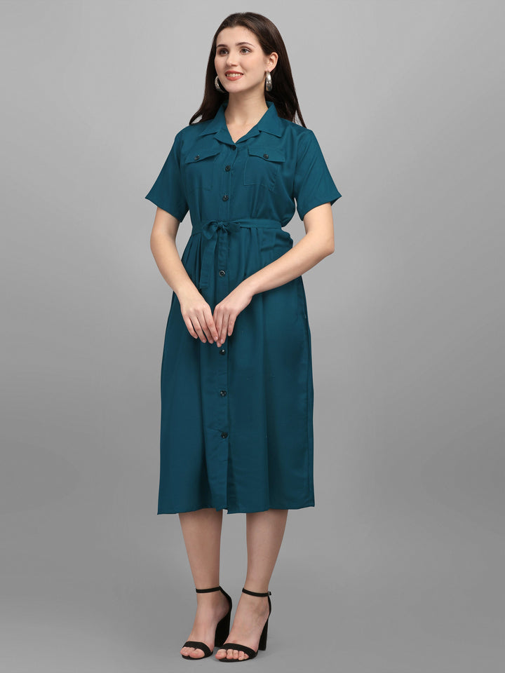 SOLID COLOURED SHIRT DRESS-WINE