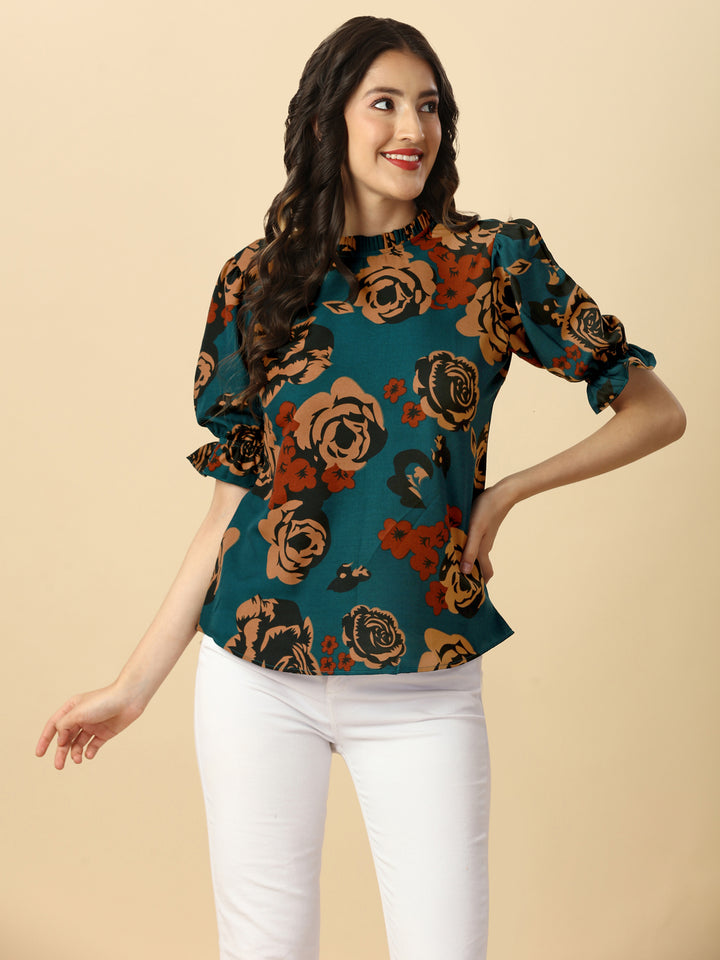 FLORAL ELEGANT DARK TOP