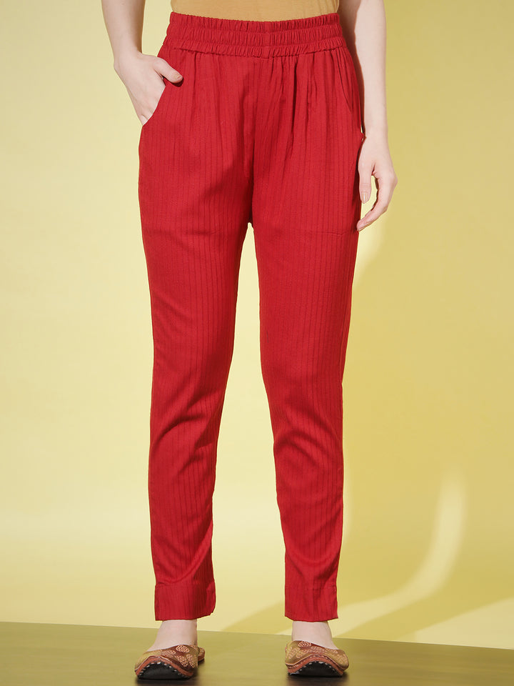 SOLID STRIPE PANT - BLACK