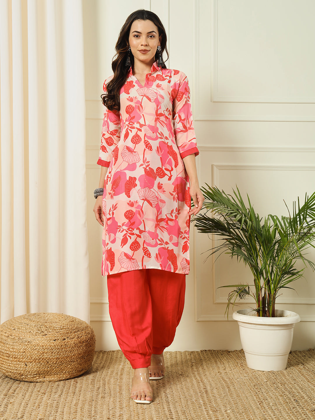 PRINTED KURTI HERAM PANT SET