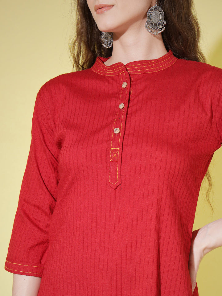 STRIPE SOLID TOP - RED