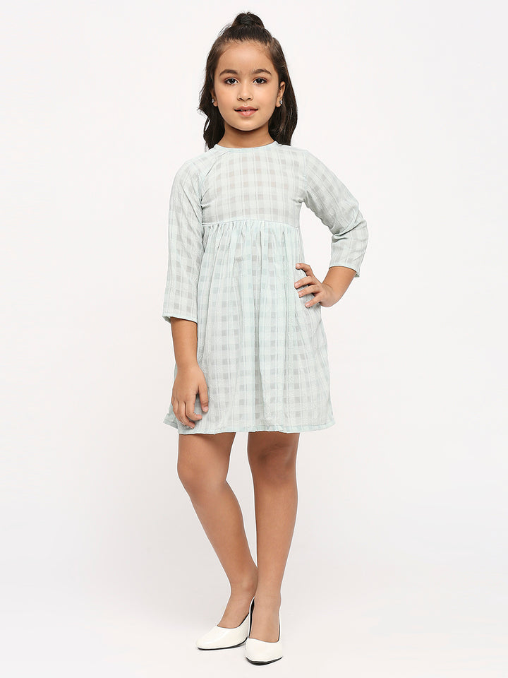 Checked Georgette A-Line Dress